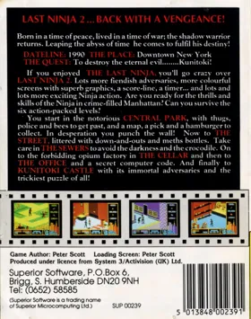 Last Ninja 2, The (19xx)(Superior) box cover back